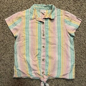 Cat & Jack Pastel Striped Button Down Shirt
